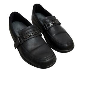 Orthofeet Womens Loafer Shoes Size 10.5 BChelsea 817 Black Leather Diabetic